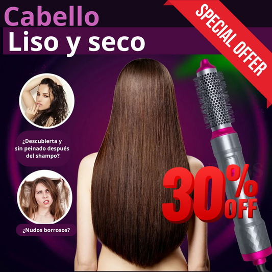 💇‍♀️ CEPILLO 5 EN 1 PROFESIONAL -  ¡Transforma tu rutina de peinado y despídete del estrés al estilizar tu cabello! 👩