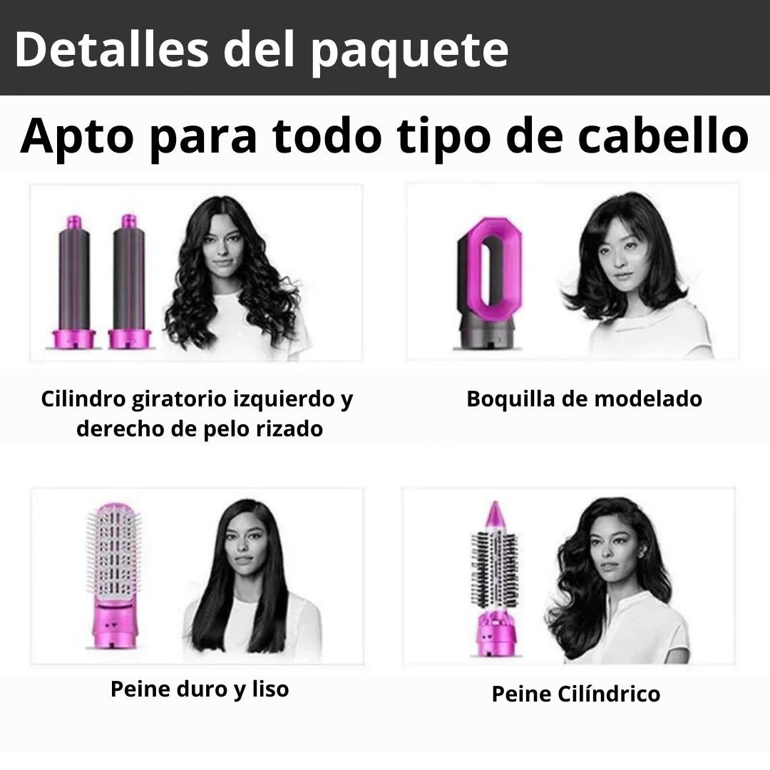 💇‍♀️ CEPILLO 5 EN 1 PROFESIONAL -  ¡Transforma tu rutina de peinado y despídete del estrés al estilizar tu cabello! 👩