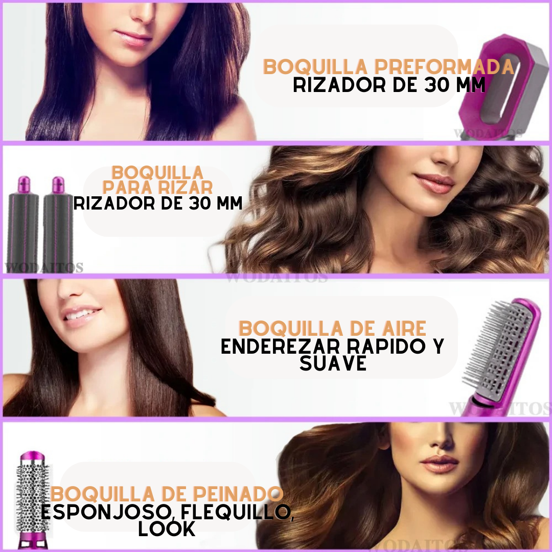 💇‍♀️ CEPILLO 5 EN 1 PROFESIONAL -  ¡Transforma tu rutina de peinado y despídete del estrés al estilizar tu cabello! 👩