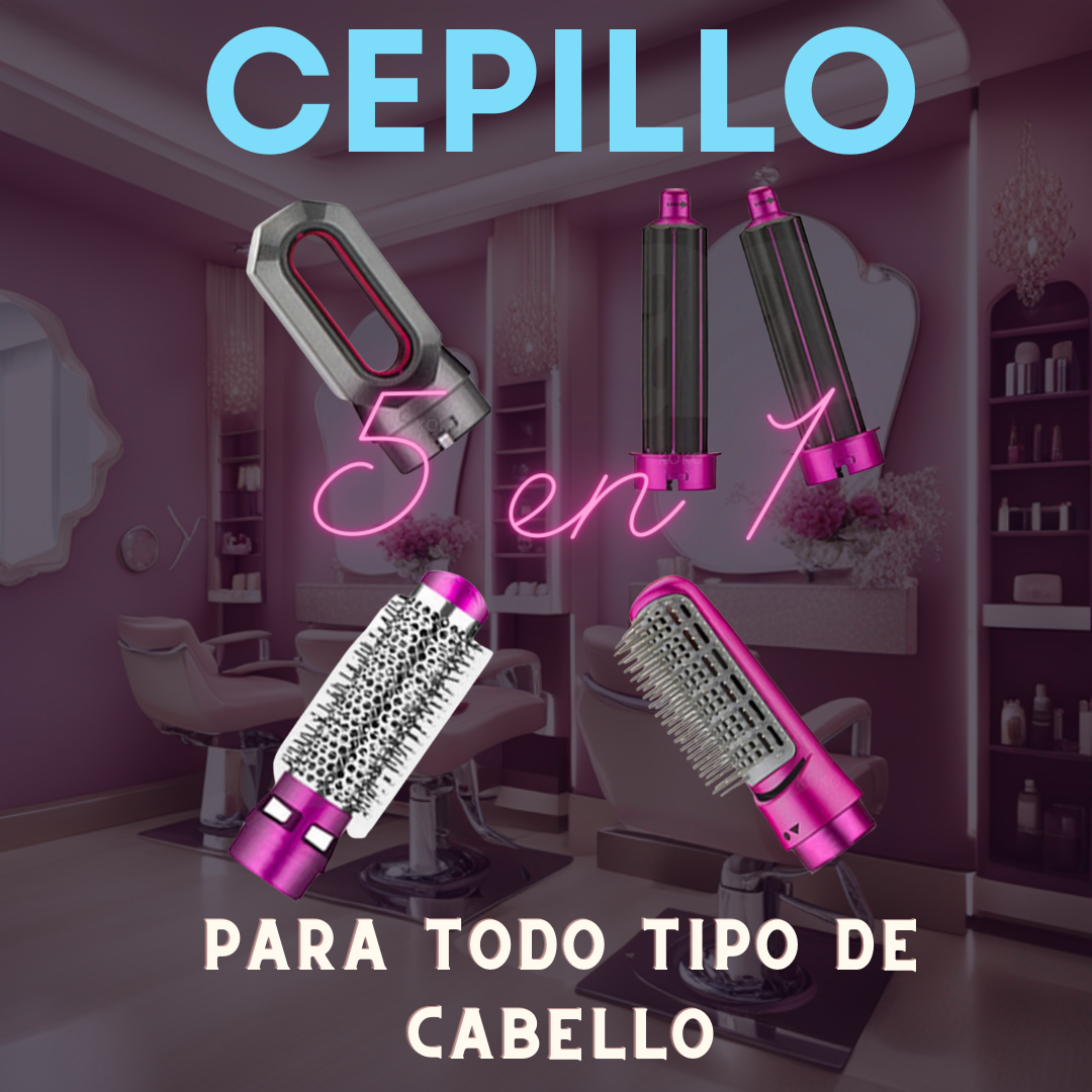 💇‍♀️ CEPILLO 5 EN 1 PROFESIONAL -  ¡Transforma tu rutina de peinado y despídete del estrés al estilizar tu cabello! 👩