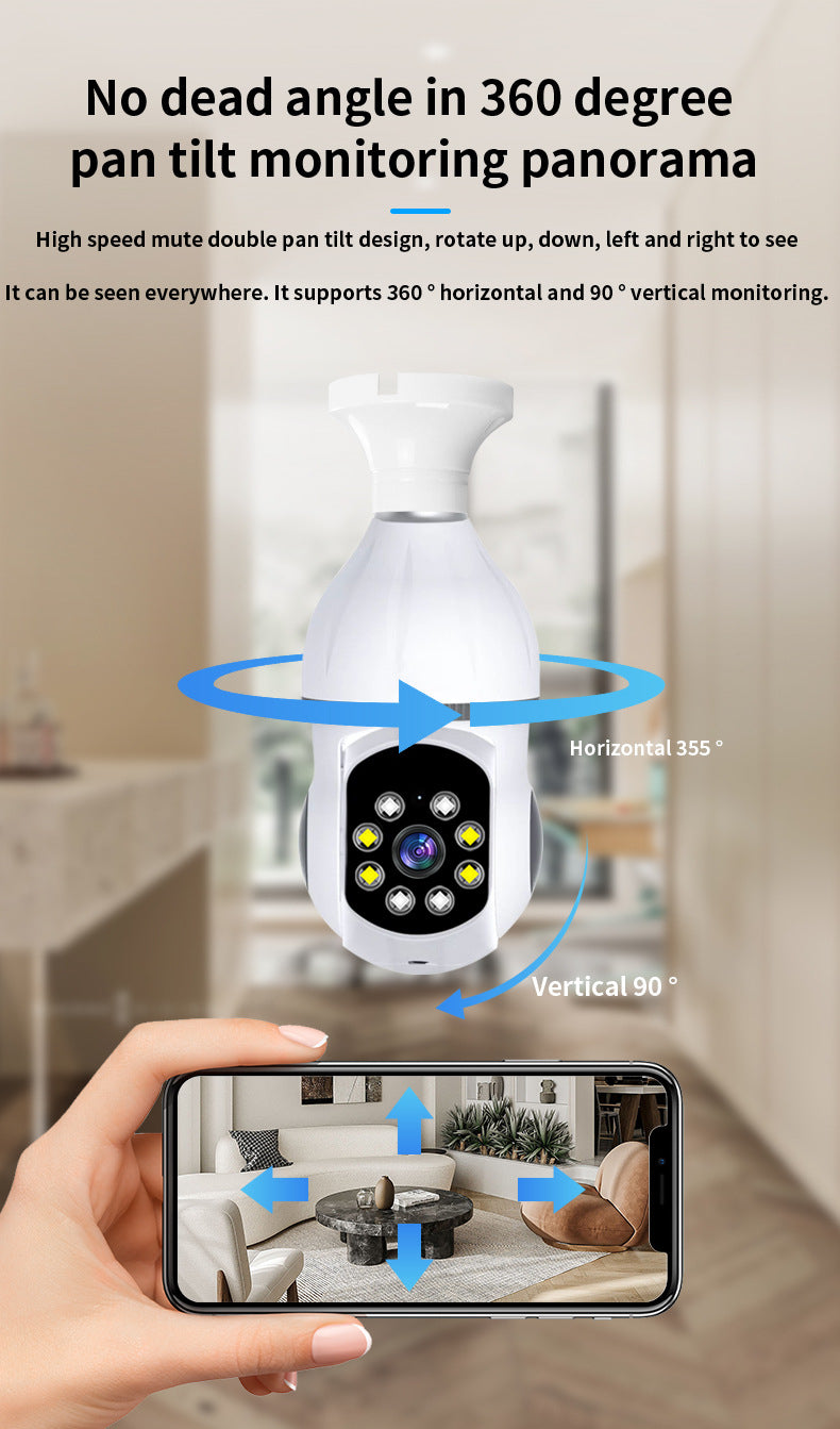 🎦💡Foco Cámara Inteligente Wifi HD 360° con Visión Nocturna - Remota💡