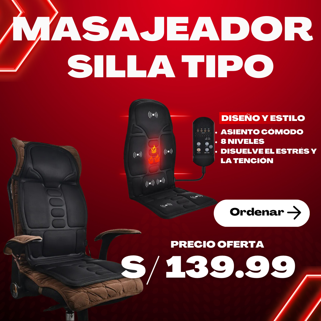 💆‍♀️💆‍♂️MASAJEADOR TIPO SILLA DUAL PORTÁTIL   - 8 FUNCIONES