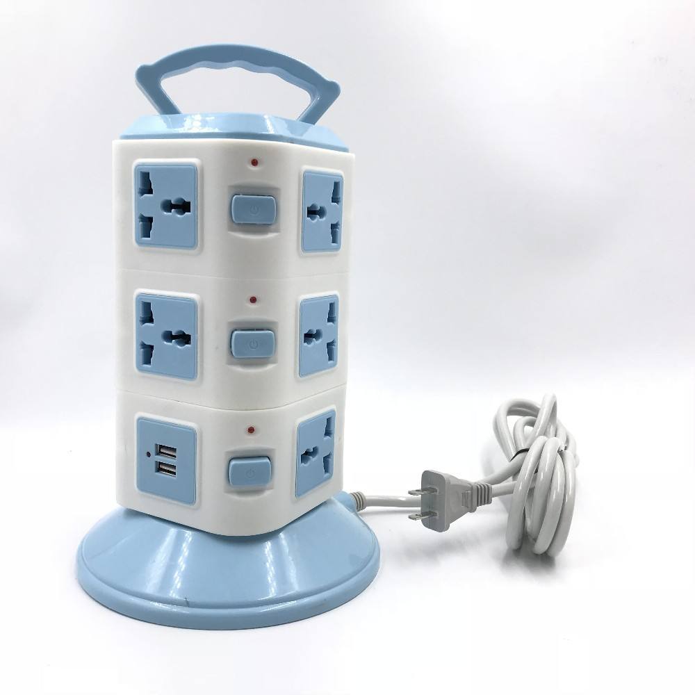 🔌TOMACORRIENTE UNIVERSAL TIPO TORRE🚨🔌💡12 tomas, Extencion Multiple 3 Pisos+usb