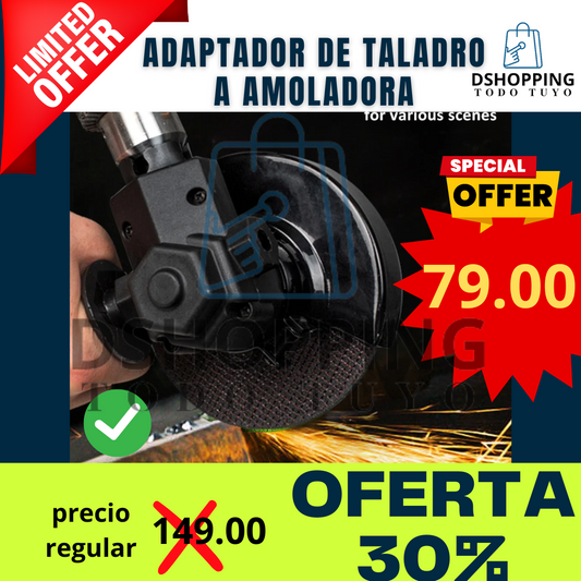 ¡Convierte tu taladro en una herramienta versátil y poderosa! | ADAPTADOR DE AMOLADORA PARA TALADROS