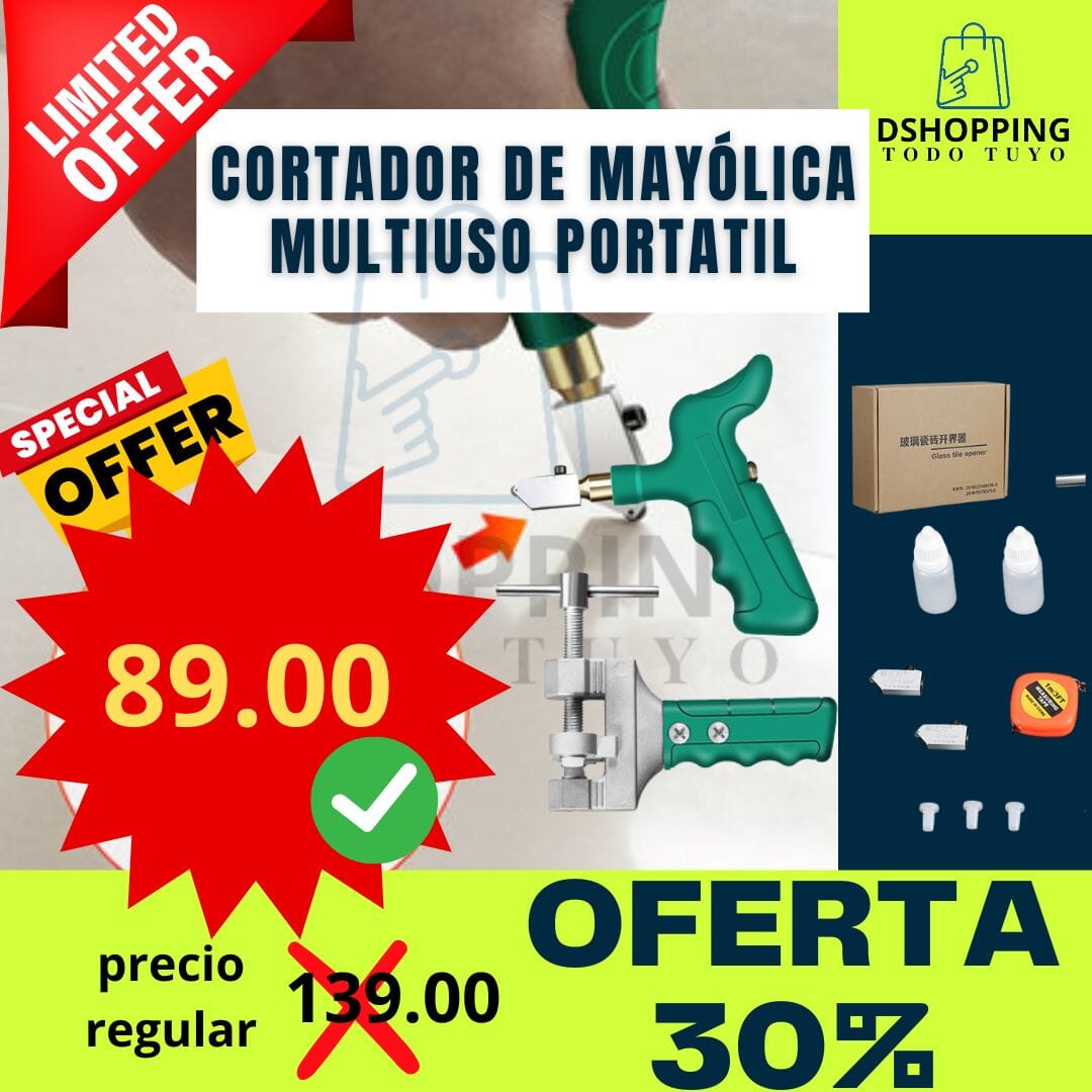 🗜️👷CORTADOR DE AZULEJOS, MAYÓLICA Y VIDRIO PORTATIL PRO🧑‍🔧 + PRODUCTO SORPRESA GRATIS!!! DShopping 