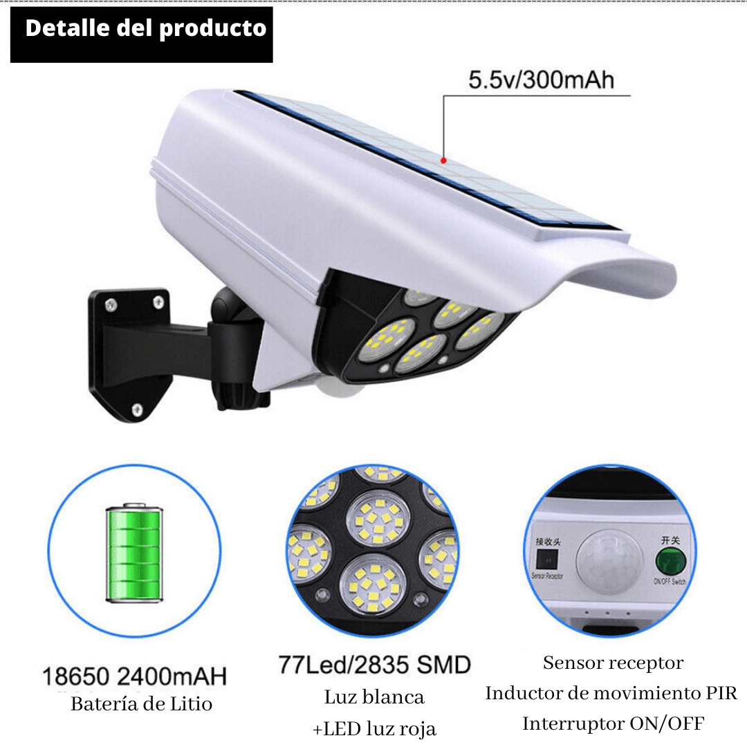 FOCO SOLAR LED CON SENSOR DE MOVIMIENTO DShopping 