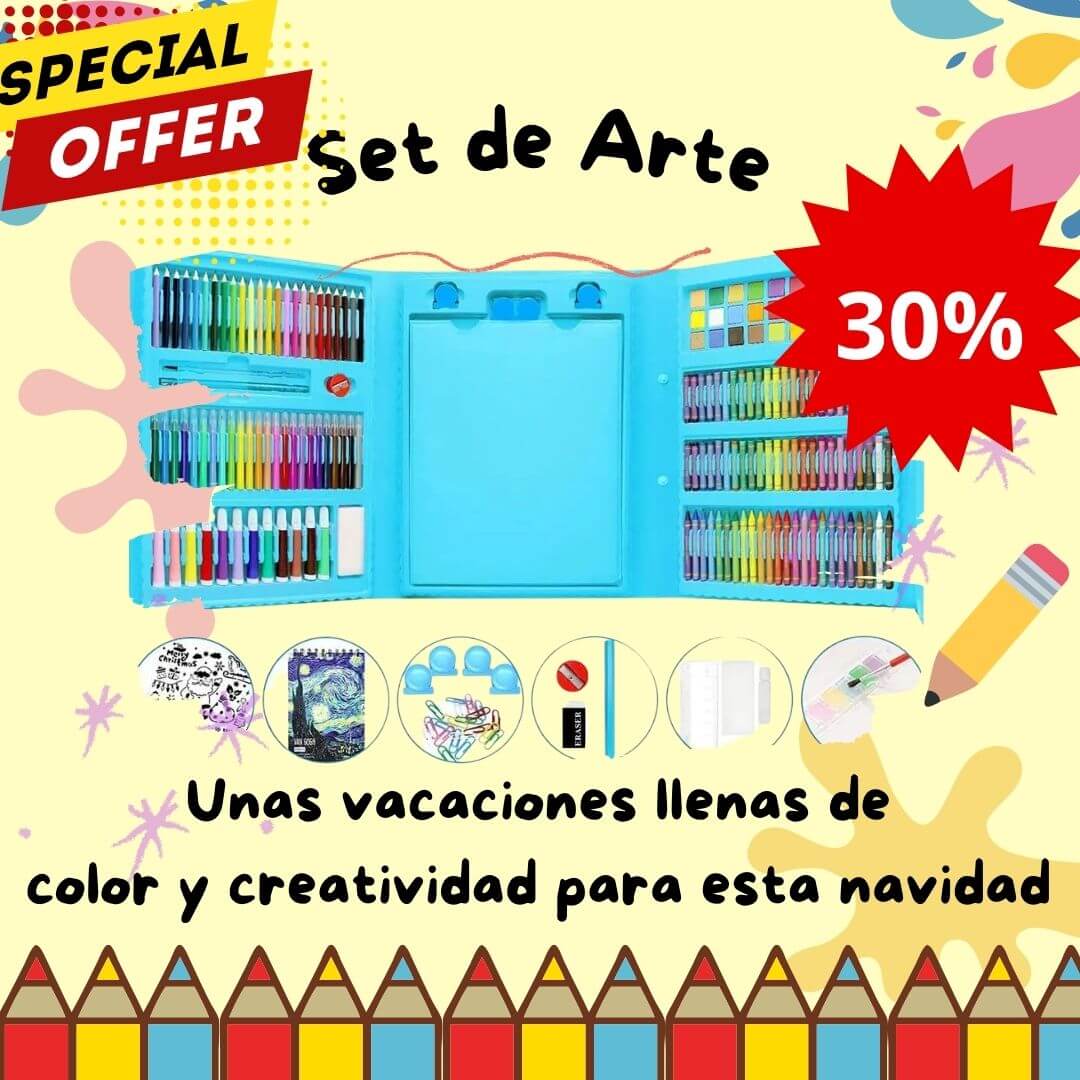 MEGA SET DE ARTE Y DIBUJO PARA NIÑOS 😀🌈🪅