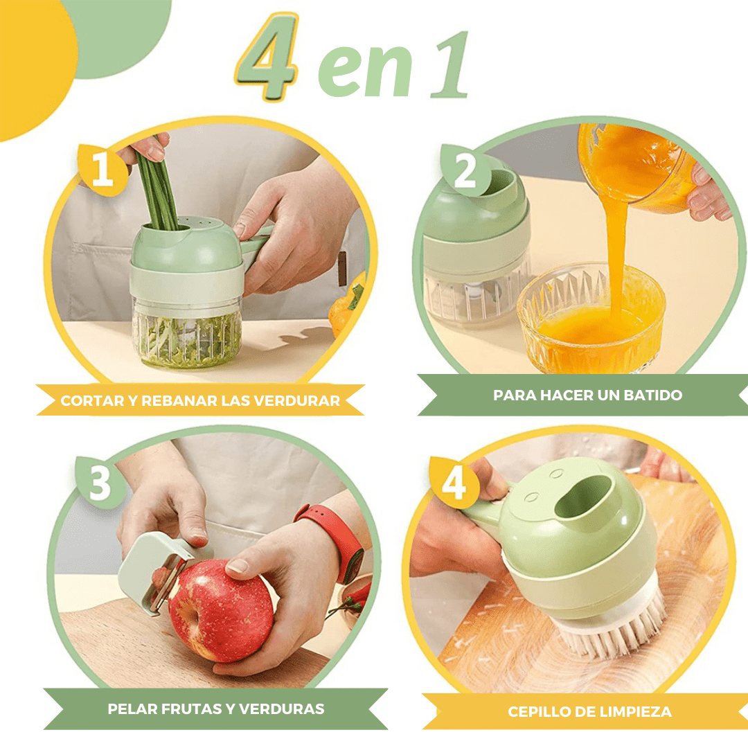 PICATODO REBANADOR DE VERDURAS PRO 4 EN 1 DShopping 🤩 𝟭 REBANADOR ELECTRICO FAST A 𝗦/.𝟴𝟵 🤩 