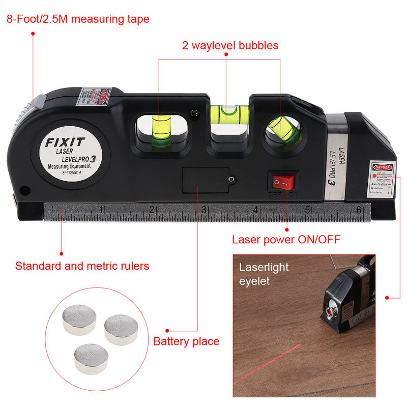 REGLA LASER MULTIFUNCIONAL 4 EN 1 SUPER NIVEL