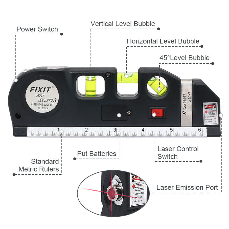 REGLA LASER MULTIFUNCIONAL 4 EN 1 SUPER NIVEL